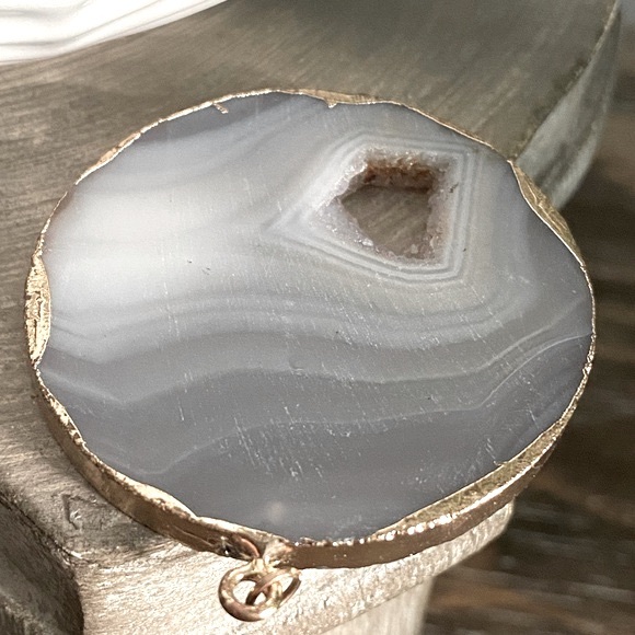 ✨Druzy✨Geode Slice Pendant Rock Stone Lapidary Specimen Necklace Pendant - Picture 2 of 7